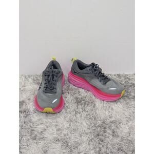 Hoka One One Bondi 8 Women’s Size 8B Castlerock Strawberry Mesh Running Shoes
